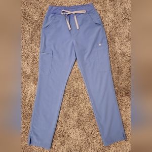Figs High Waisted Yola Skinny Scrub Pants Ceil Blue *INK STAIN